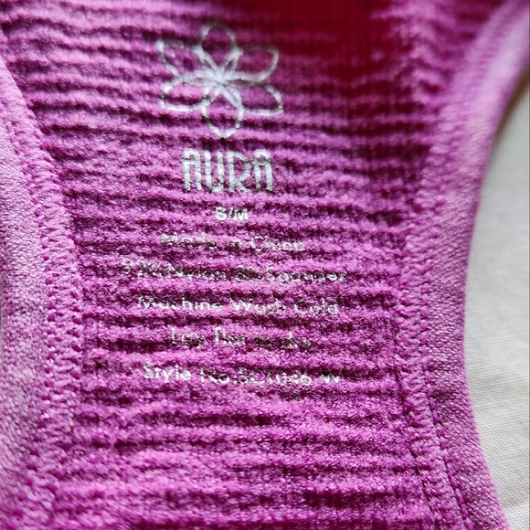 Aura Pink Ribbed Snap-Button Bralette Top ( Small / Medium ) - Picture 4 of 4